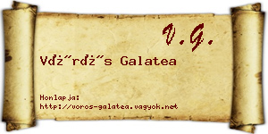 Vörös Galatea névjegykártya